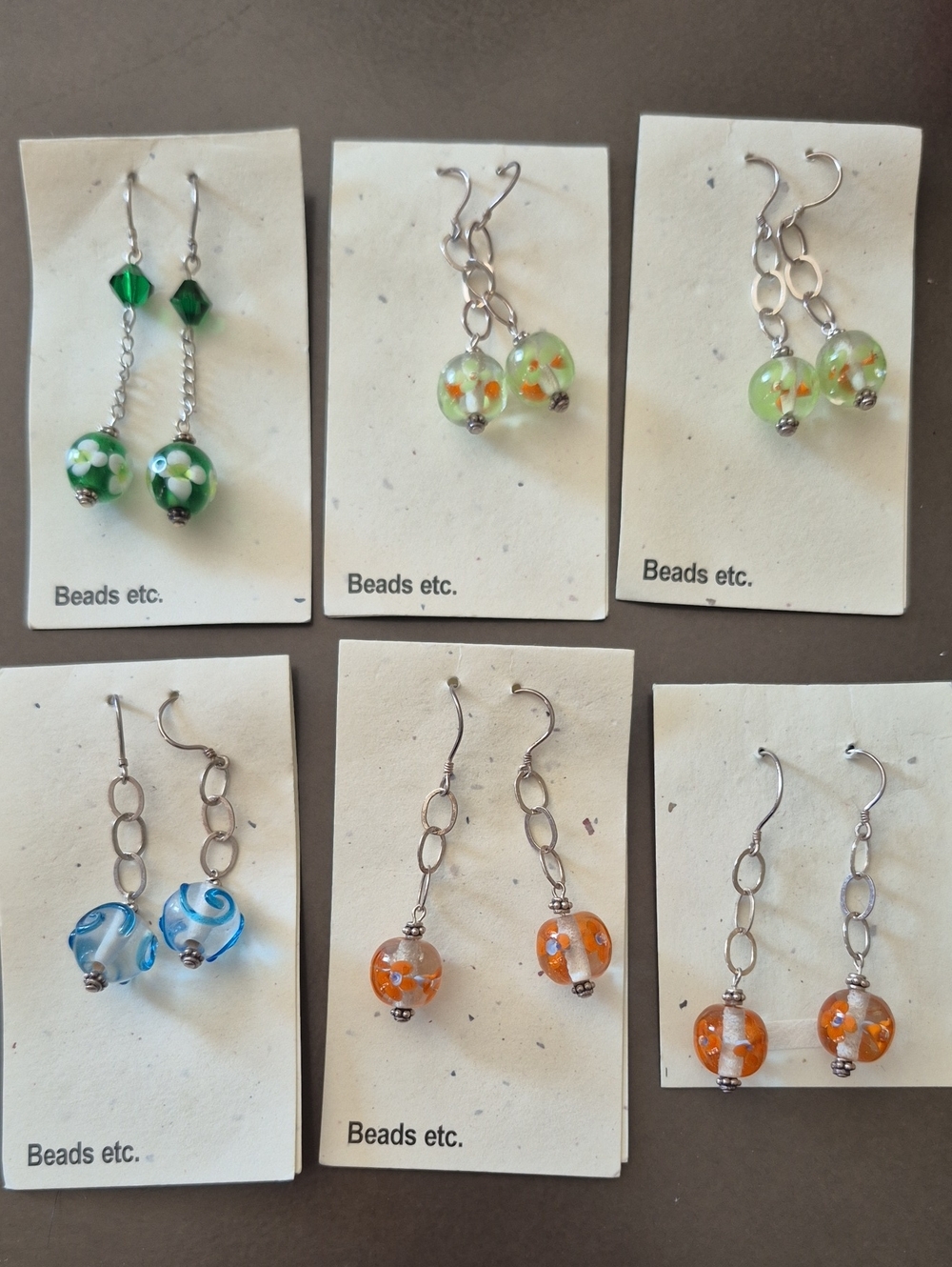 5. 🌸 2/$15 Assorted Glass Dangle Earrings